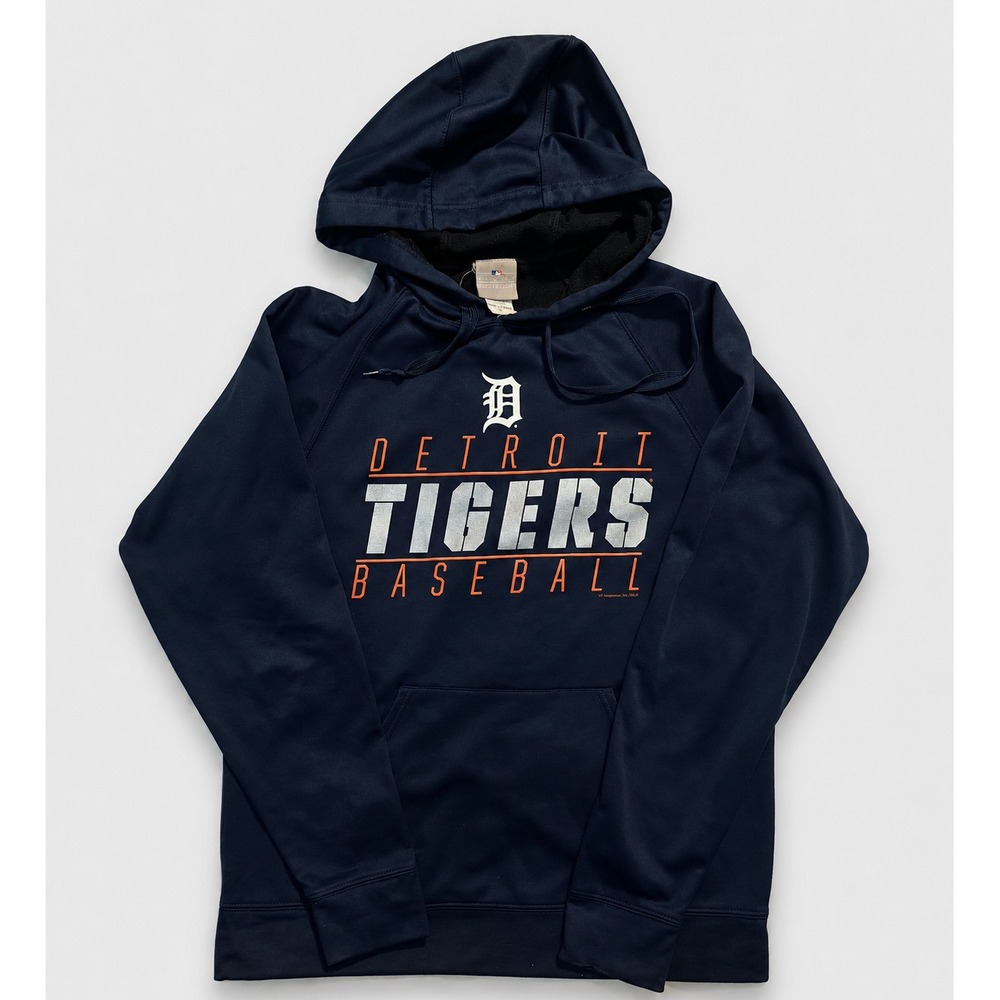 Detroit Tigers Hoodie Mens Medium Navy Pullover MLB Genuine Merchandise